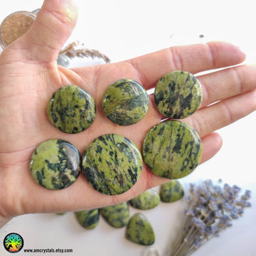 Large Round Serpentine Cabochons - Anima Mundi Crystals