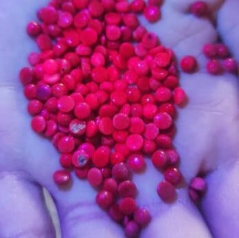 Lot von 5 kleinen runden rosa Rubin-Cabochons – Anima Mundi-Kristalle
