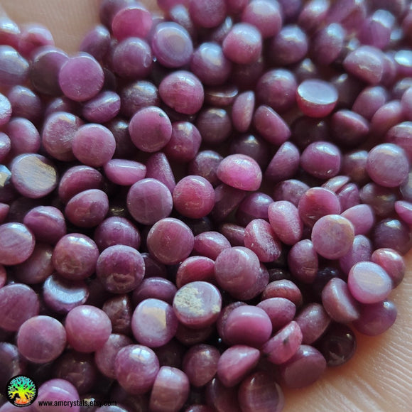 Lot of 5 Pink Ruby Small Round Cabochon - Anima Mundi Crystals