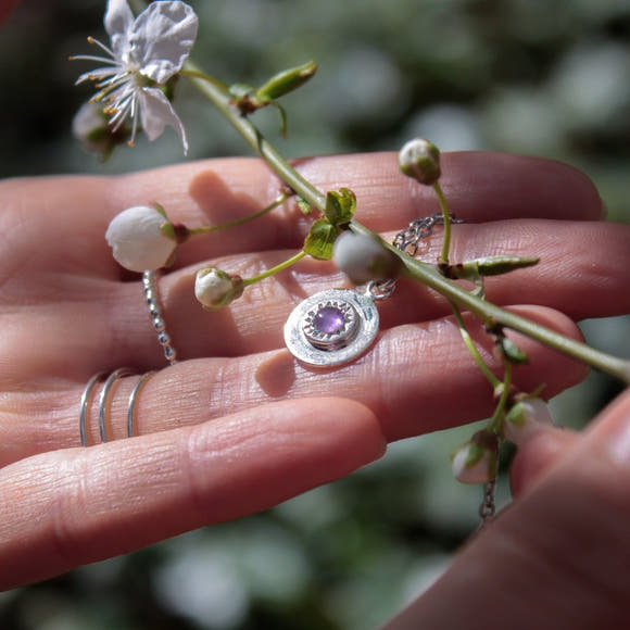 Mini Amethyst Coin Necklace - Anima Mundi Crystals