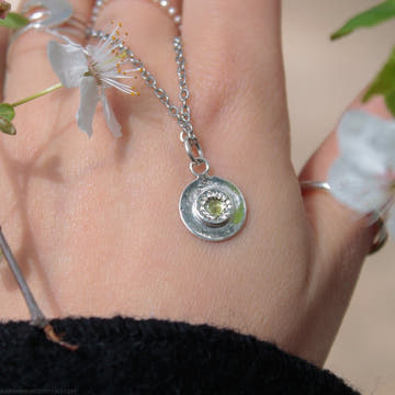 Mini Peridot Coin Necklace - Anima Mundi Crystals
