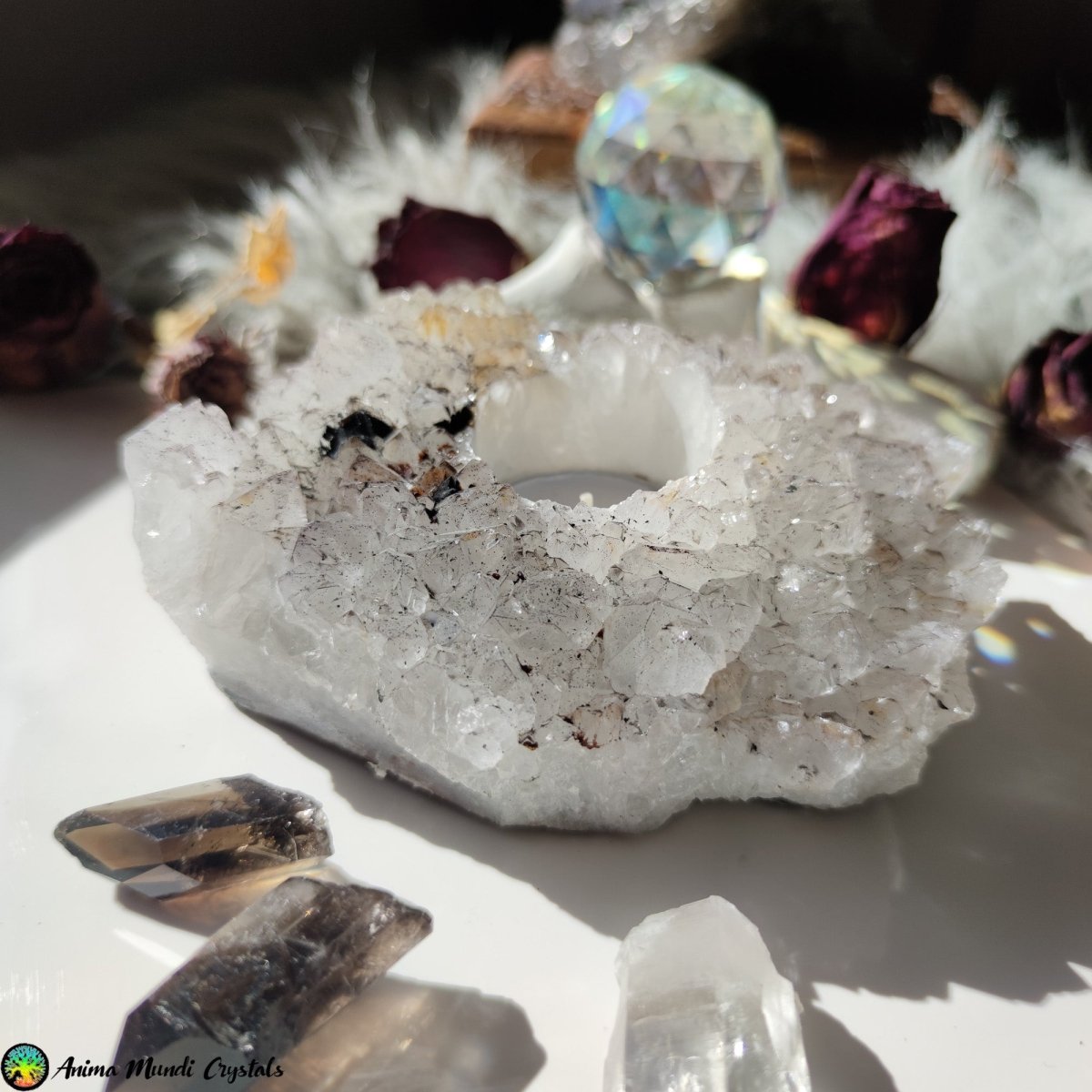 Natural Amethyst Candle Holder 1 - Anima Mundi Crystals