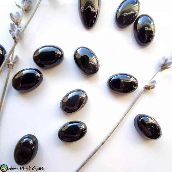 Oval Black Onyx Cabochons - Anima Mundi Crystals