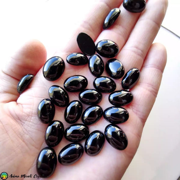 Oval Black Onyx Cabochons - Anima Mundi Crystals