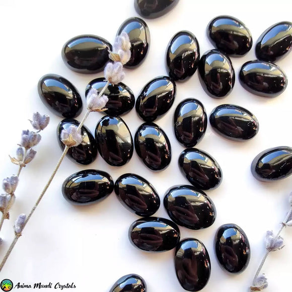 Oval Black Onyx Cabochons - Anima Mundi Crystals