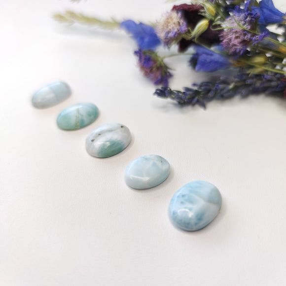 Oval Larimar Cabochons N1 - Anima Mundi Crystals