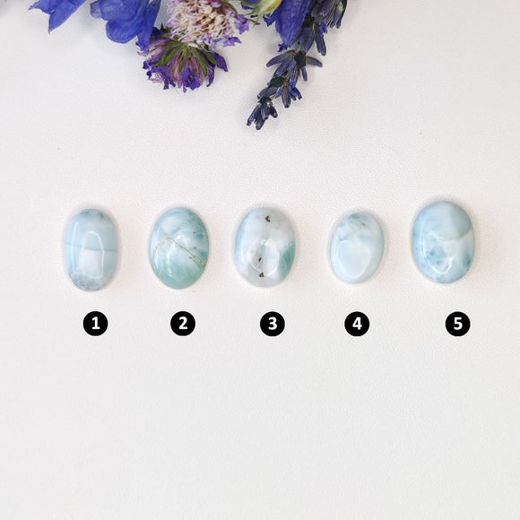 Oval Larimar Cabochons N1 - Anima Mundi Crystals