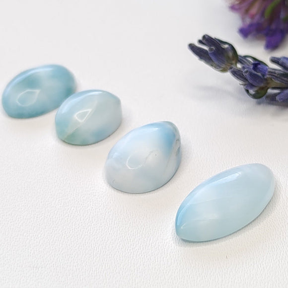 Oval tearshape Larimar Cabochons - Anima Mundi Crystals