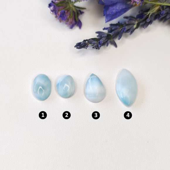 Oval tearshape Larimar Cabochons - Anima Mundi Crystals