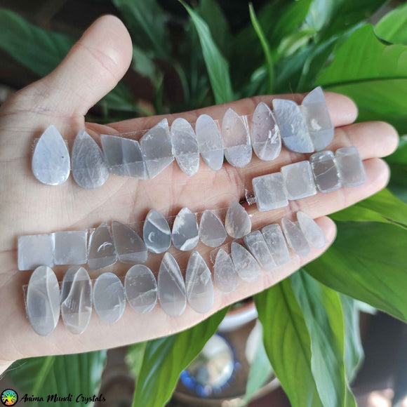 Peach Grey Moonstone Pair Cabochon nr2 - Anima Mundi Crystals