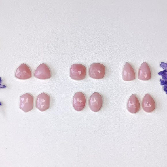 Pink Opal Pairs - Rose Cut - Anima Mundi Crystals