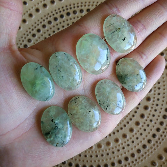 Prehnite Cabochon lot of 8 pieces P37-P44 - Anima Mundi Crystals