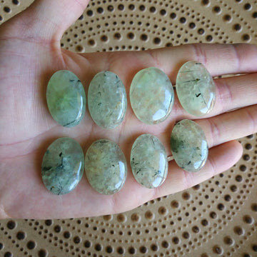 Prehnite Cabochon lot of 8 pieces P37-P44 - Anima Mundi Crystals
