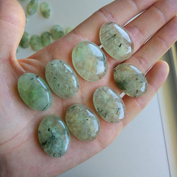 Prehnite Cabochon lot of 8 pieces P37-P44 - Anima Mundi Crystals