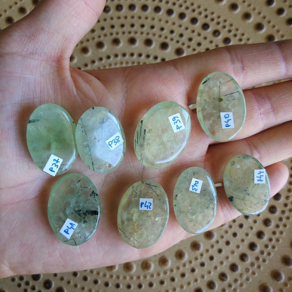 Prehnite Cabochon lot of 8 pieces P37-P44 - Anima Mundi Crystals