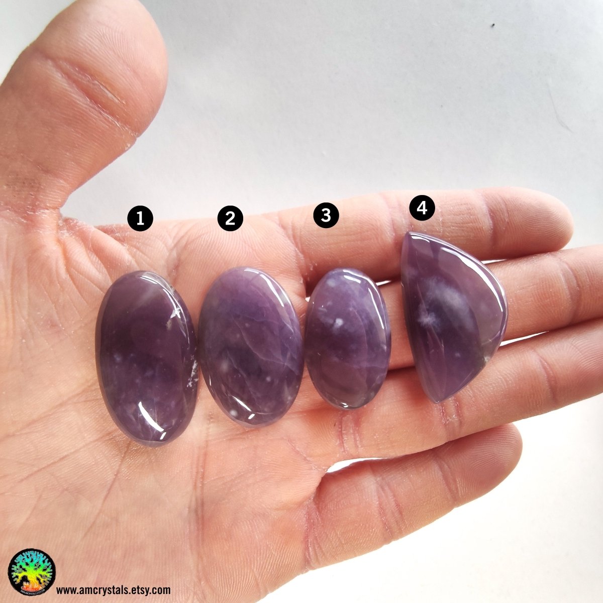 Purple Chalcedony Cabochons - Anima Mundi Crystals