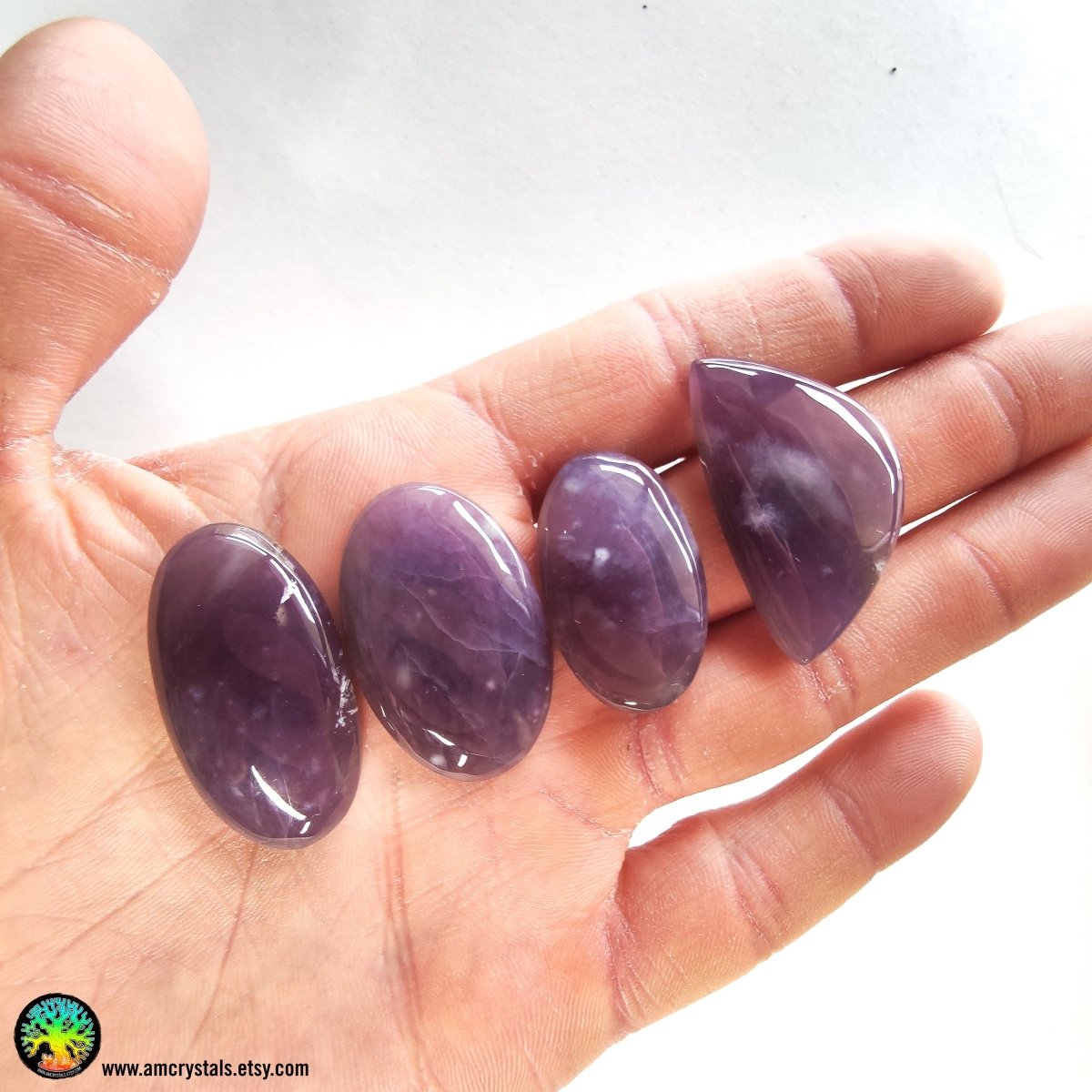 Purple Chalcedony Cabochons - Anima Mundi Crystals