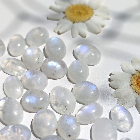 Rainbow Moonstone Oval Cabochon - Anima Mundi Crystals