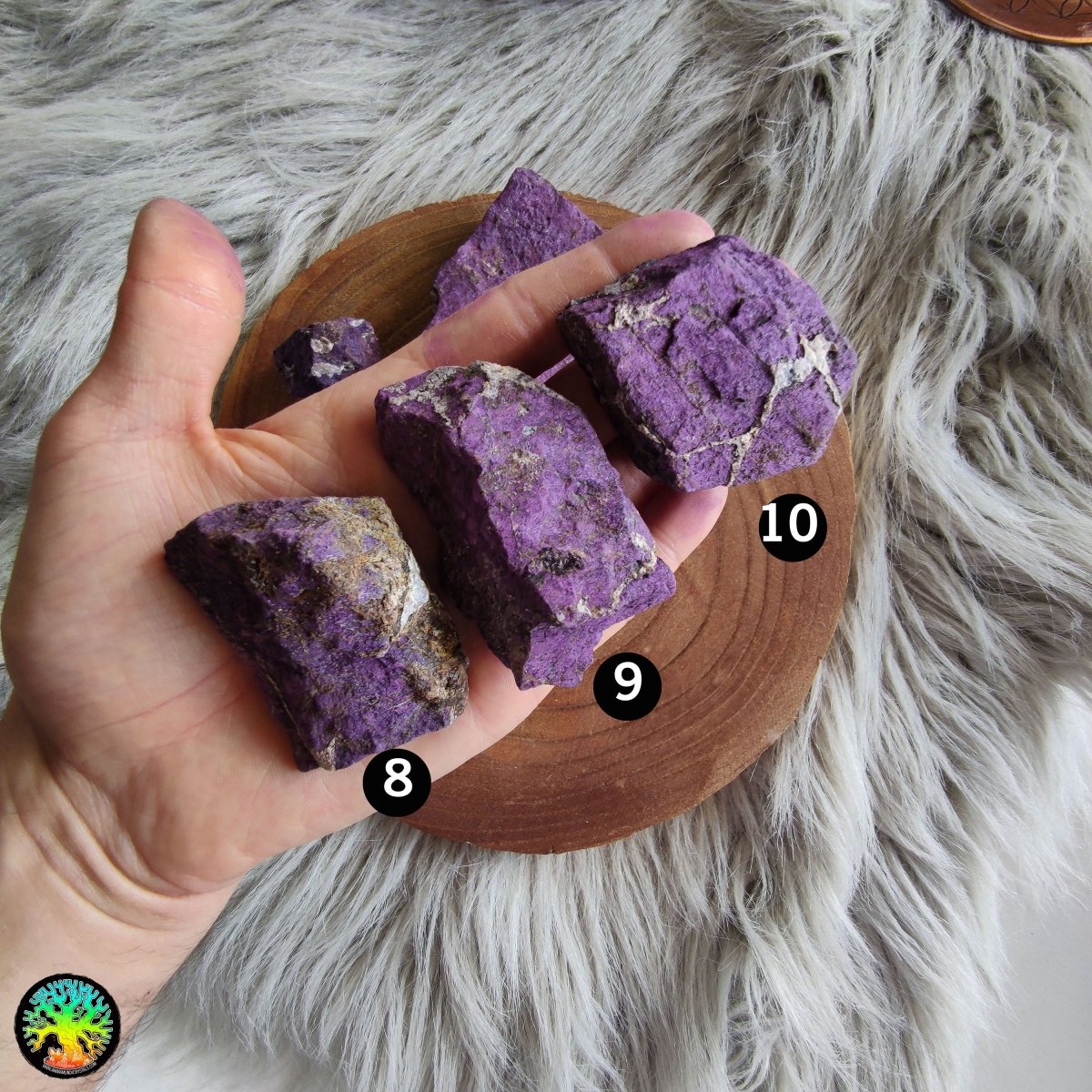 Especímenes de purpurita cruda Namibia - Cristales Anima Mundi