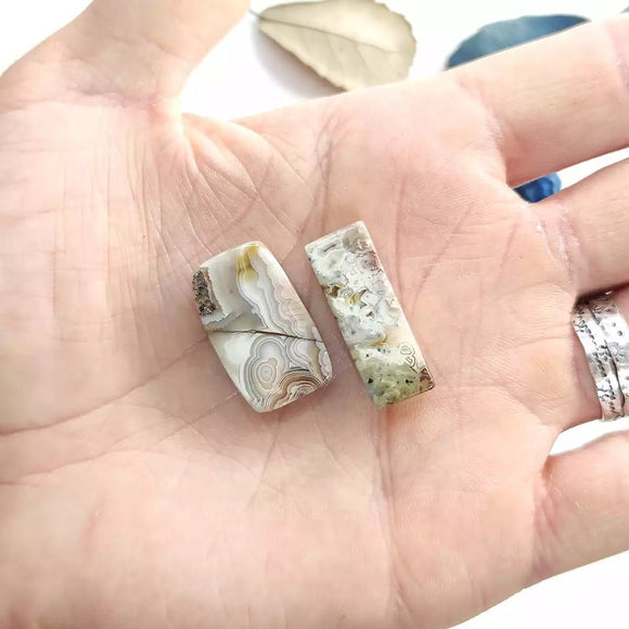 Rectangle Crazy Lace Agate Cabochon 1-2 - Anima Mundi Crystals