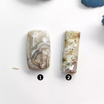 Rectangle Crazy Lace Agate Cabochon 1-2 - Anima Mundi Crystals
