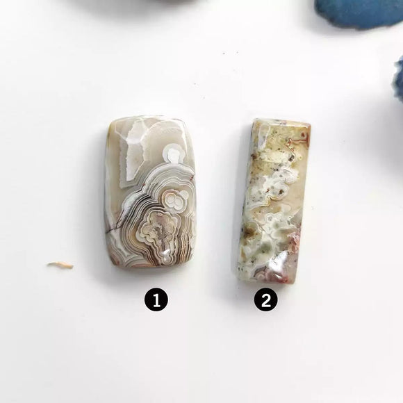 Rectangle Crazy Lace Agate Cabochon 1-2 - Anima Mundi Crystals