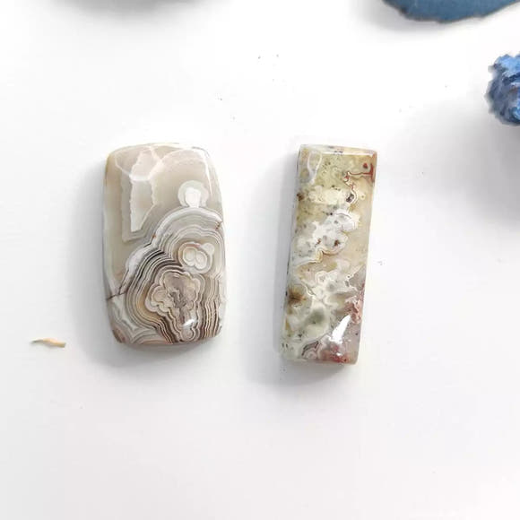 Rectangle Crazy Lace Agate Cabochon 1-2 - Anima Mundi Crystals