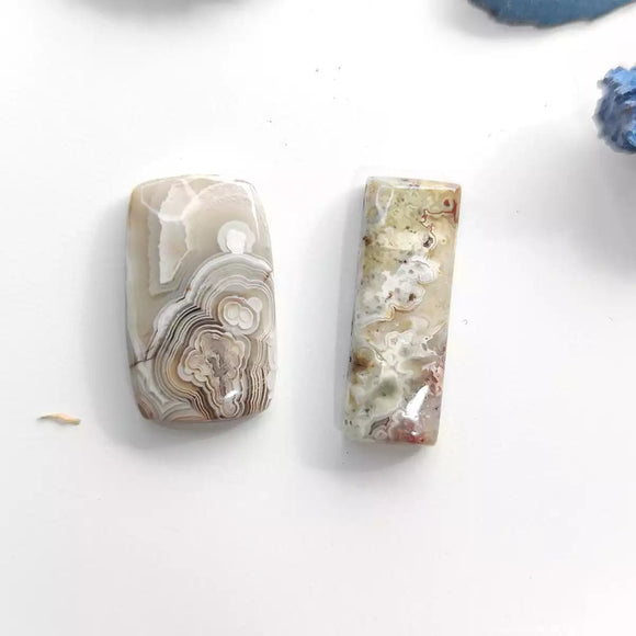 Rectangle Crazy Lace Agate Cabochon 1-2 - Anima Mundi Crystals