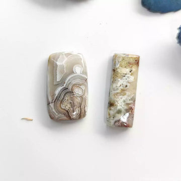 Rectangle Crazy Lace Agate Cabochon 1-2 - Anima Mundi Crystals