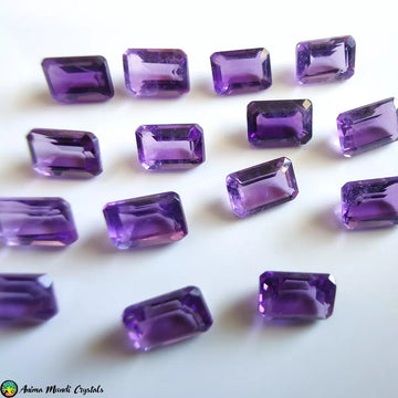 Rectangle Cut 6x4mm Amethyst - Anima Mundi Crystals