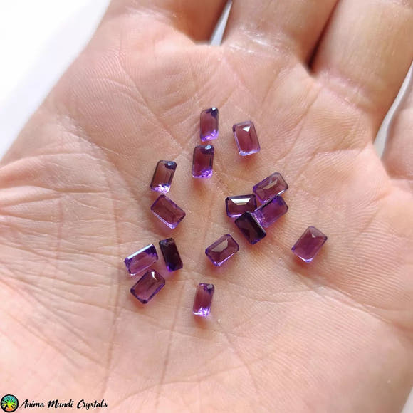 Rectangle Cut 6x4mm Amethyst - Anima Mundi Crystals