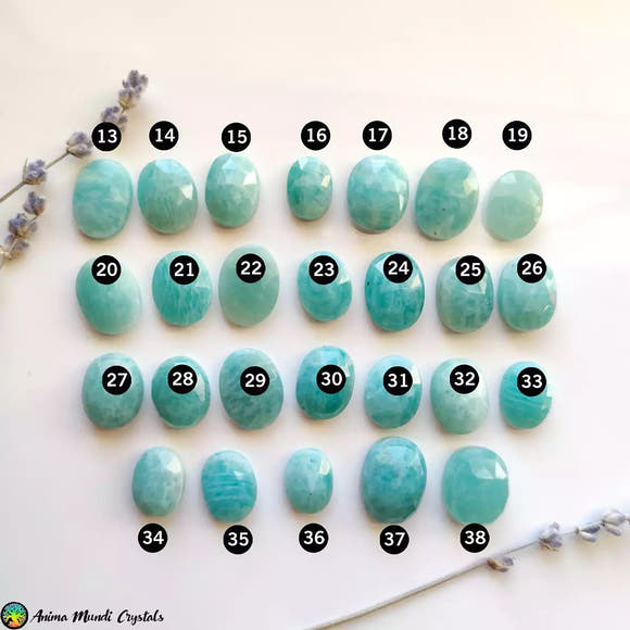 Rose Cut Amazonite Cabochon Nr.13-38 - Anima Mundi Crystals