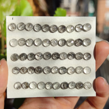 Rutilated Quartz Cabochon - Rose Cut 6mm - Anima Mundi Crystals