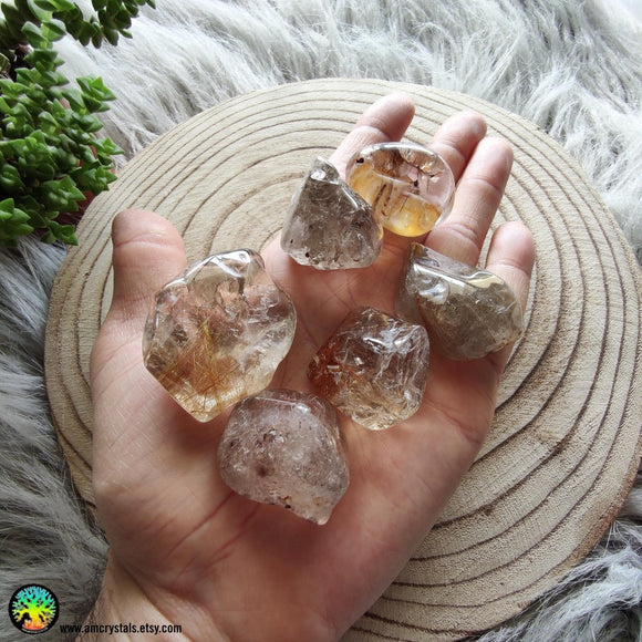 Rutilated Quartz Tumbled Pocket Stone - Anima Mundi Crystals