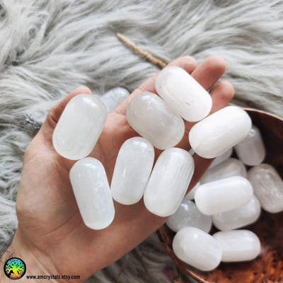 Selenite Tumble Stone - Anima Mundi Crystals