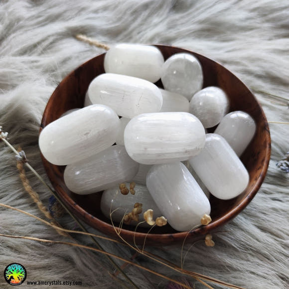 Selenite Tumble Stone - Anima Mundi Crystals