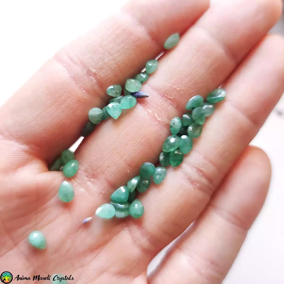 Small Emerald Pear cut Cabochons - Anima Mundi Crystals