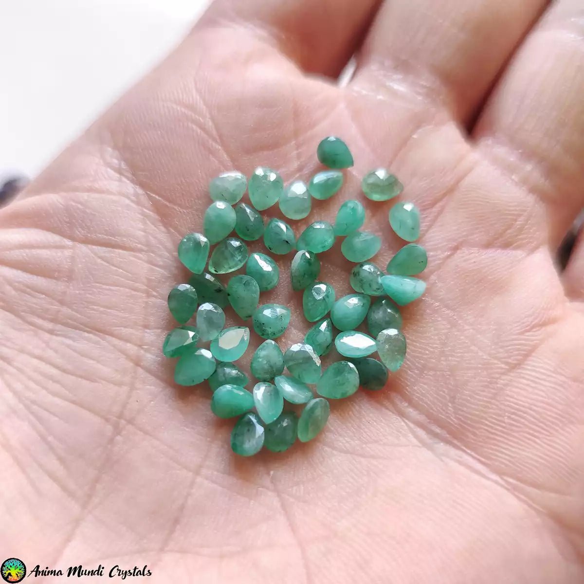 Small Emerald Pear cut Cabochons - Anima Mundi Crystals