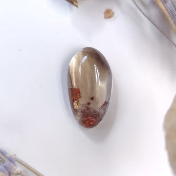 Smoky Lodolite with Iron Stain Cabochon - Anima Mundi Crystals