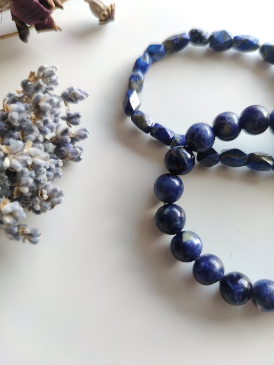 Sodalite and LapisLazuli Beaded Bracelets 10mm - Anima Mundi Crystals