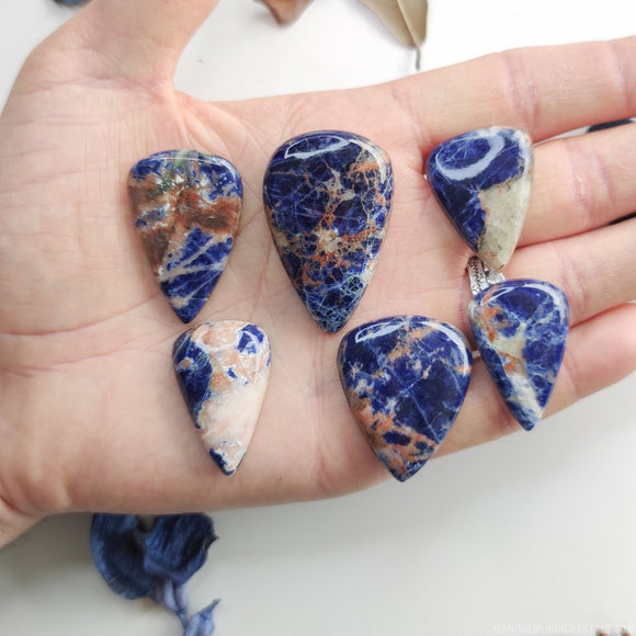 Sodalite Big Tearshape Cabochons - Anima Mundi Crystals