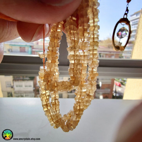 Square Citrine Beads - Anima Mundi Crystals