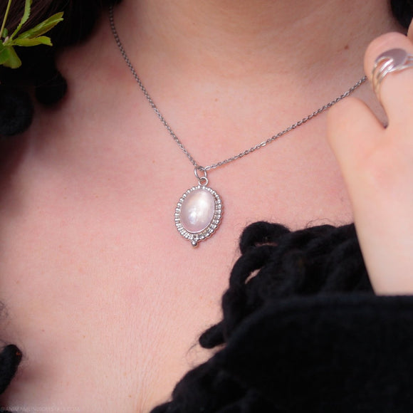 Sterling silver Rose Quartz Necklace - Anima Mundi Crystals