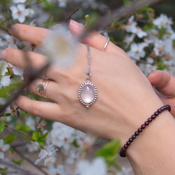 Sterling silver Rose Quartz Necklace - Anima Mundi Crystals