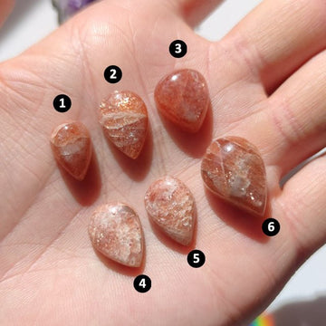 Sunstone Tearshape Cabochons - Anima Mundi Crystals