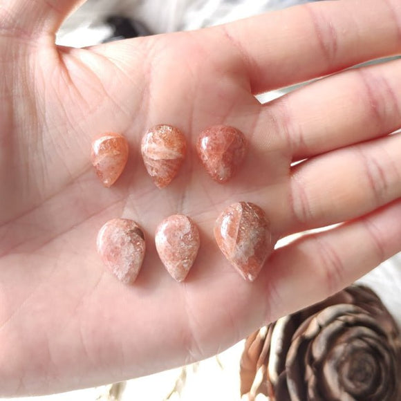 Sunstone Tearshape Cabochons - Anima Mundi Crystals