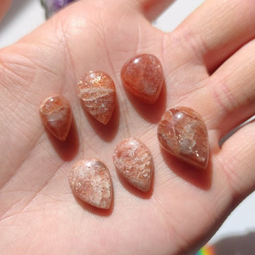 Sunstone Tearshape Cabochons - Anima Mundi Crystals