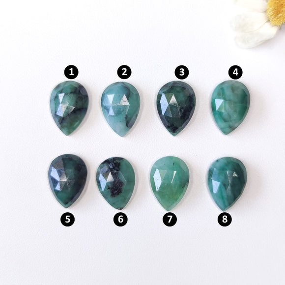 Tearshape Emerald Cabochon - Rose Cut - Anima Mundi Crystals