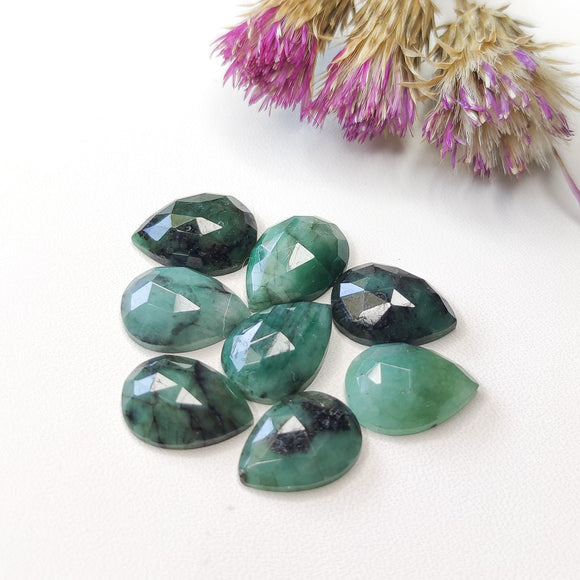 Tearshape Emerald Cabochon - Rose Cut - Anima Mundi Crystals