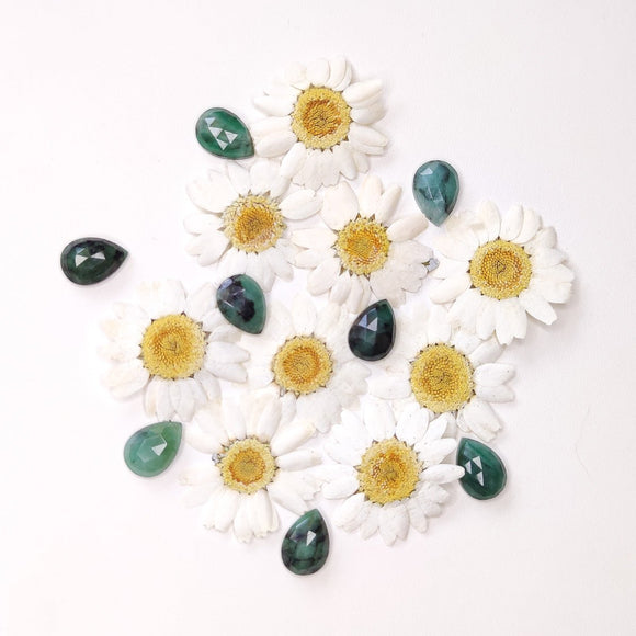 Tearshape Emerald Cabochon - Rose Cut - Anima Mundi Crystals